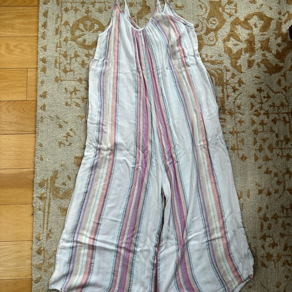 En Crème Striped Sleeveless Jumpsuit